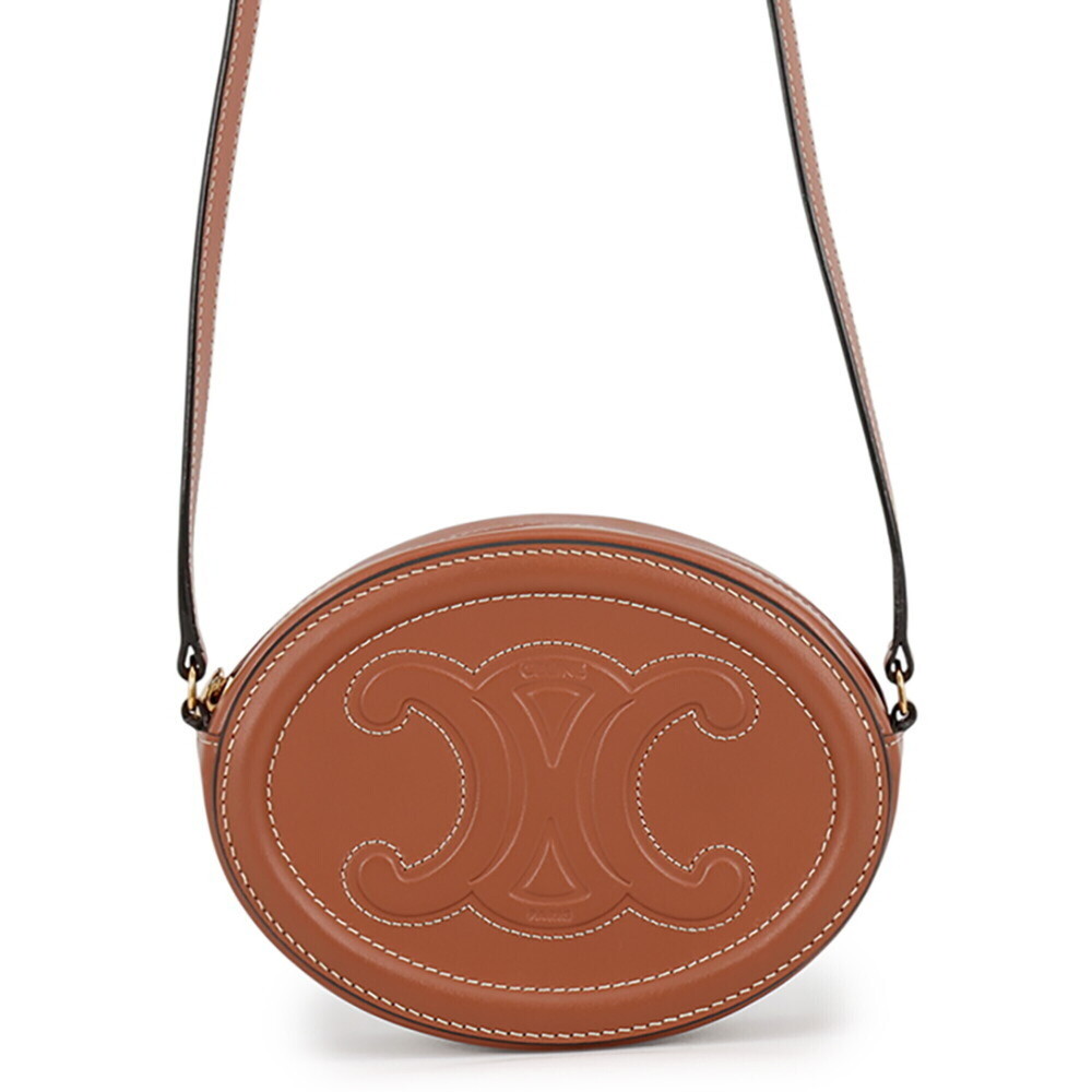 Celine Shoulder Bag Oval Purse Cuir Triomphe Calf Leather 101703DPQ CELINE Ha...